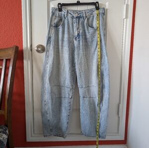 Light Blue Denim Barrel Jeans